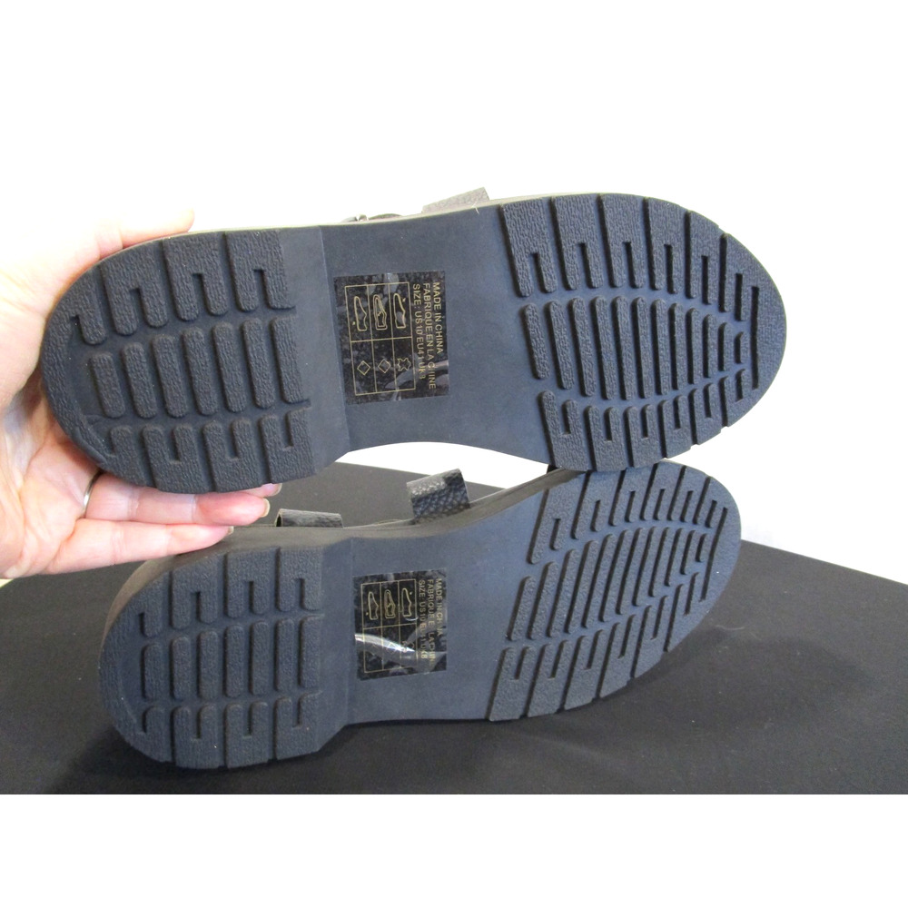 EUC! Urban Outfitters Black Leather Ankle Strap Platform Sandals Women Sz 10 - Picture 7 of 10